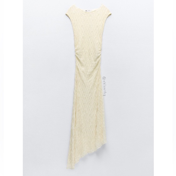 Zara LONG ASYMMETRIC LACE DRESS - Picture 5 of 16